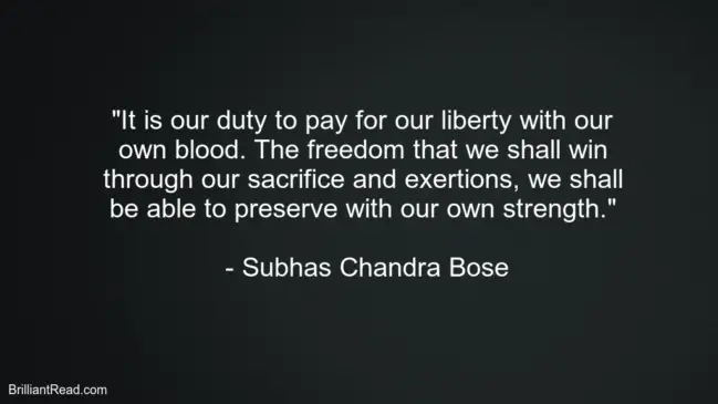 Subhas Chandra Bose hard work quotes